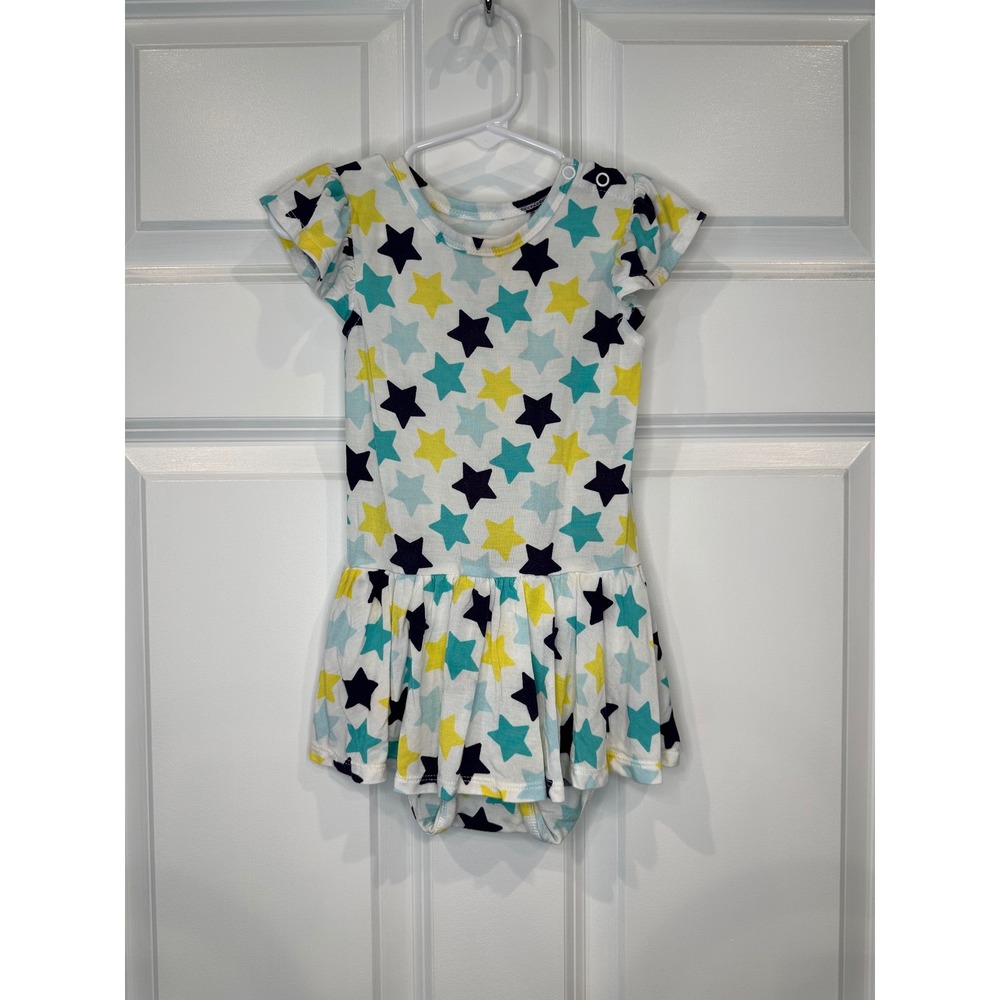 Posh Peanut Size 18-24 Months Baby Girls Star Print Ruffle Sleeve Romper Dress